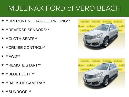 White Diamond Clearcoat 2014 Chevrolet Traverse 1LT