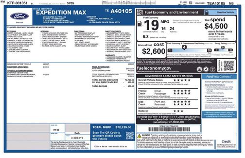Agate Black Metallic 2026 Ford Expedition Max Active 4x2
