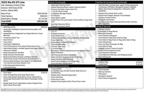 2025 Kia K5 GT-Line