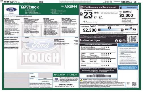 White Metallic 2025 Ford Maverick Tremor