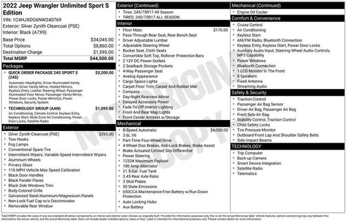 2022 Jeep Wrangler Unlimited Sport
