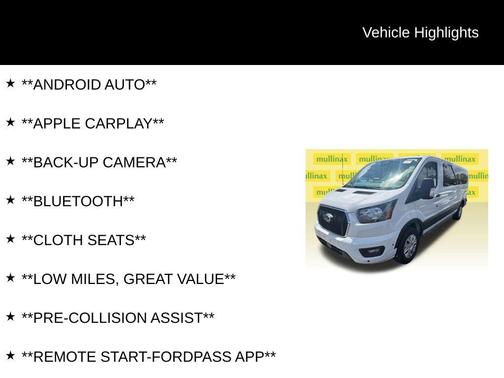 Oxford White 2024 Ford Transit-350 XLT
