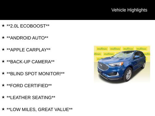 Blue Metallic 2024 Ford Edge SEL