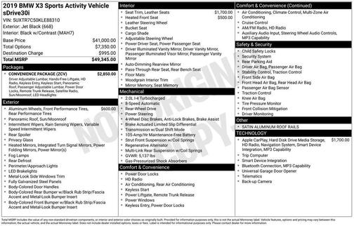 2019 BMW X3 sDrive30i