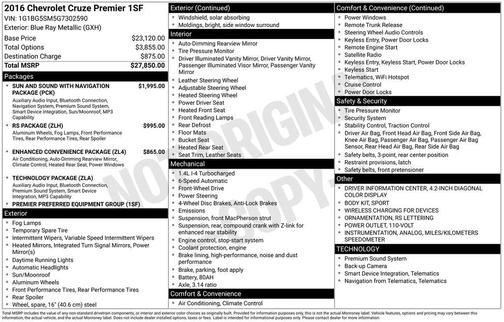 2016 Chevrolet Cruze Premier