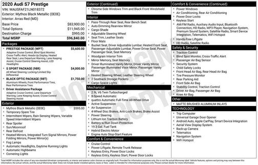 2020 Audi S7 2.9T Prestige