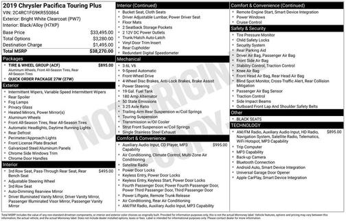 2019 Chrysler Pacifica Touring Plus
