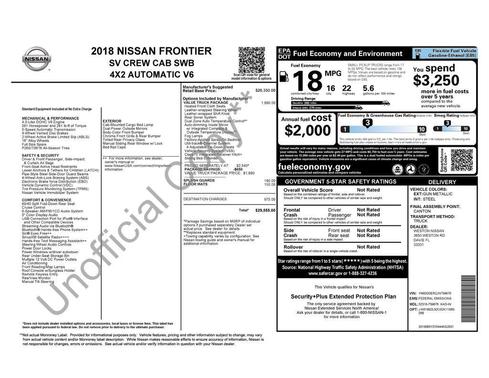 2018 Nissan Frontier SV