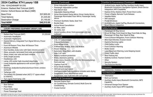 2024 Cadillac XT4 Luxury