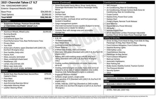 2021 Chevrolet Tahoe LT