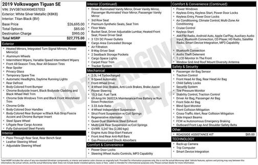 2019 Volkswagen Tiguan 2.0T SE