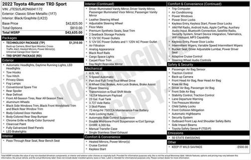 2022 Toyota 4Runner TRD Sport
