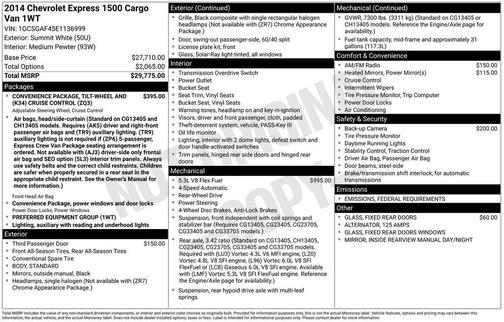 2014 Chevrolet Express 1500 Work Van