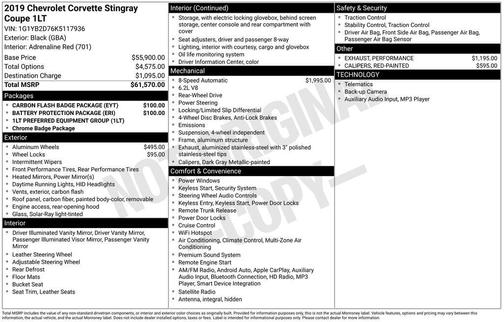 2019 Chevrolet Corvette Stingray