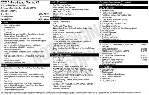 2021 Subaru Legacy Touring XT