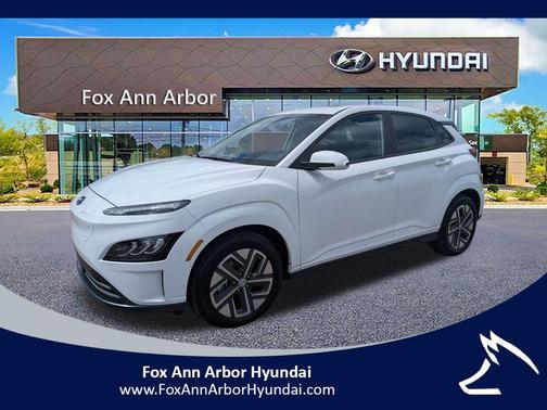 Lunar White 2023 Hyundai KONA EV Limited