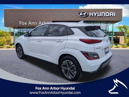 Lunar White 2023 Hyundai KONA EV Limited