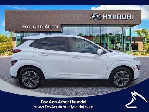 Lunar White 2023 Hyundai KONA EV Limited