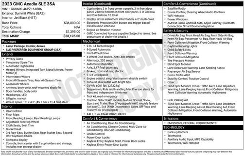 2023 GMC Acadia FWD SLE