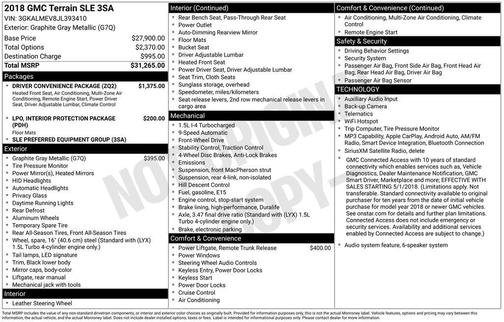 Graphite Gray Metallic 2018 GMC Terrain SLE