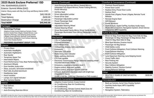 2025 Buick Enclave Preferred FWD