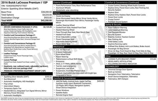 2016 Buick LaCrosse Premium I