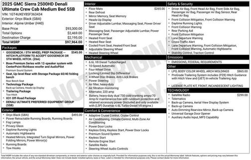2025 GMC Sierra 2500 Denali Ultimate