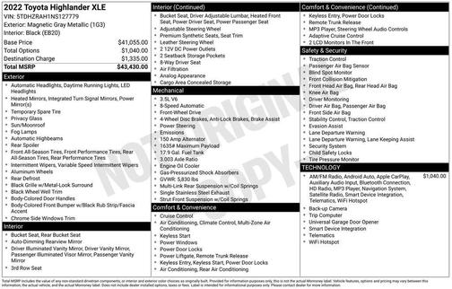 2022 Toyota Highlander XLE