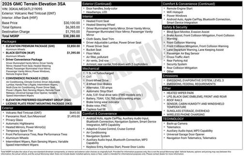 2026 GMC Terrain FWD Elevation