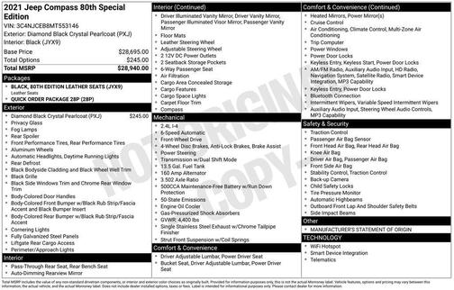 2021 Jeep Compass 80th Special Edition
