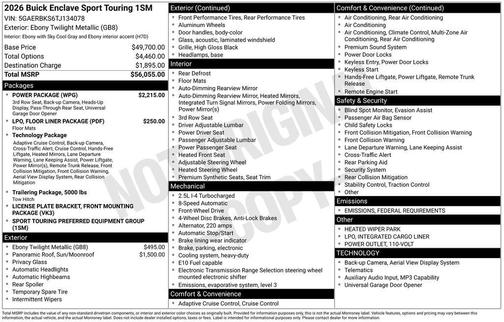 2026 Buick Enclave Sport Touring
