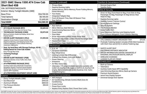 2021 GMC Sierra 1500 AT4