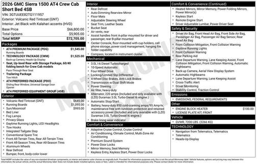 2026 GMC Sierra 1500 AT4