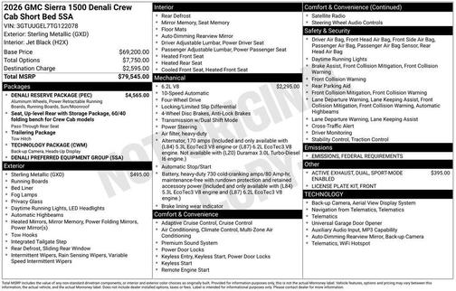 2026 GMC Sierra 1500 Denali