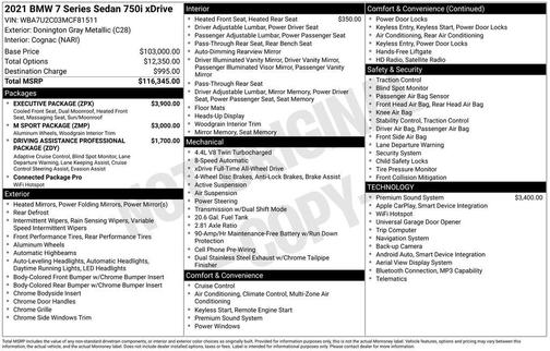 2021 BMW 750 i xDrive
