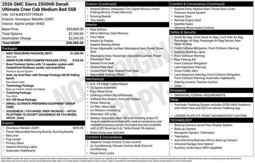 2026 GMC Sierra 2500 Denali Ultimate