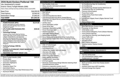 2026 Buick Enclave Preferred