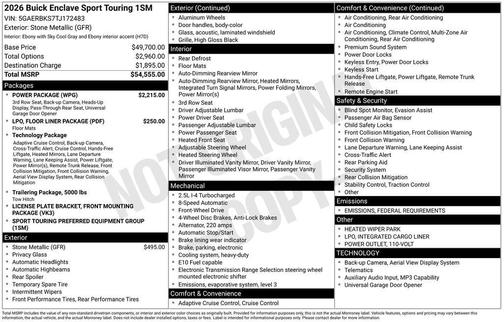 2026 Buick Enclave Sport Touring
