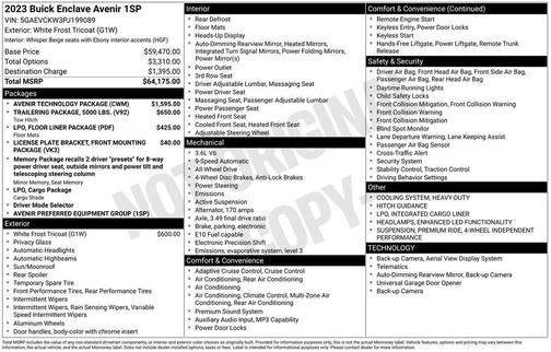 2023 Buick Enclave Avenir AWD