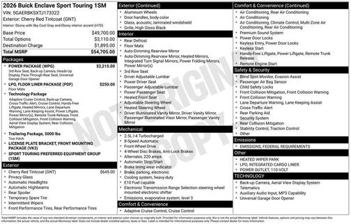 2026 Buick Enclave Sport Touring