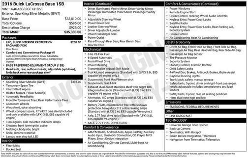 2016 Buick LaCrosse Base