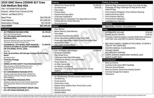 2025 GMC Sierra 2500 SLT