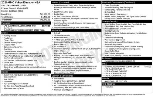 2026 GMC Yukon 2WD Elevation