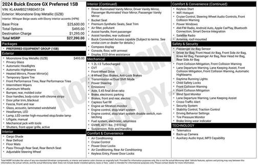 Moonstone Gray Metallic 2024 Buick Encore GX Preferred