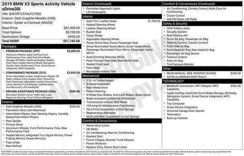 2019 BMW X3 sDrive30i