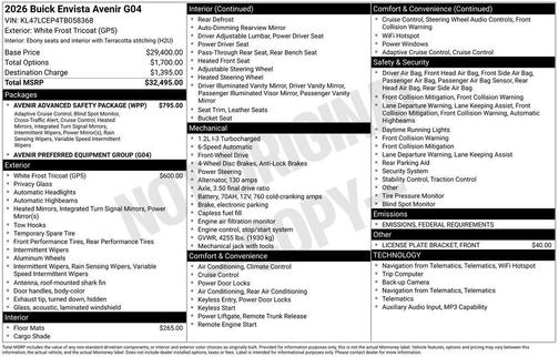2026 Buick Envista Avenir FWD