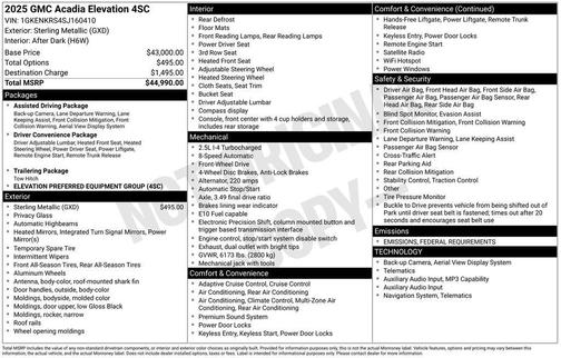 2025 GMC Acadia FWD Elevation