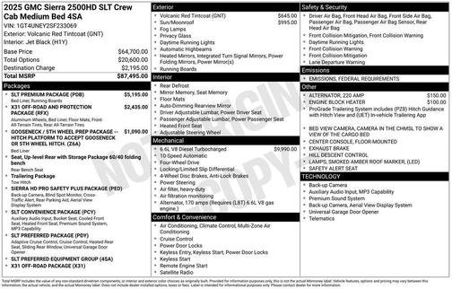 2025 GMC Sierra 2500 SLT