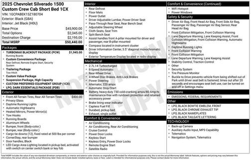 2025 Chevrolet Silverado 1500 Custom