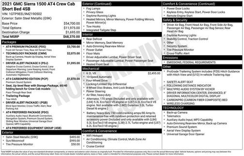 2021 GMC Sierra 1500 AT4